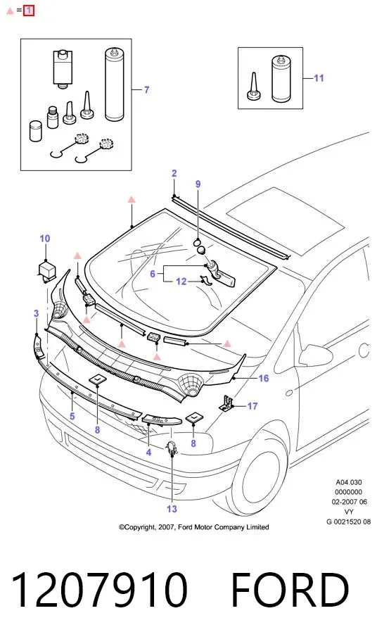 Лобове скло 1207910 Ford