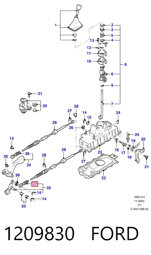 Накінечник троса перемикання передач 1209830 Ford