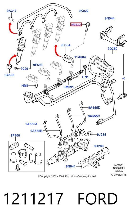 Болт кріплення форсунки 1211217 Ford