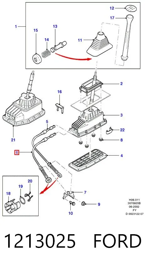 Трос перемикання передач, селектора 1213025 Ford