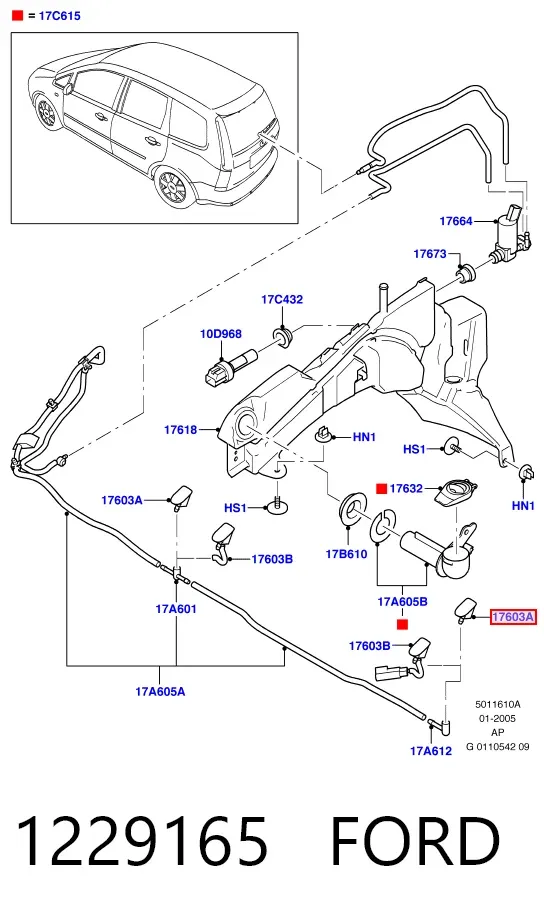 Форсунка омивача Ford C-Max DM2