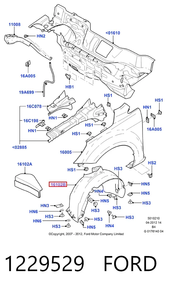 Підкрилок передній лівий 1229529 Ford