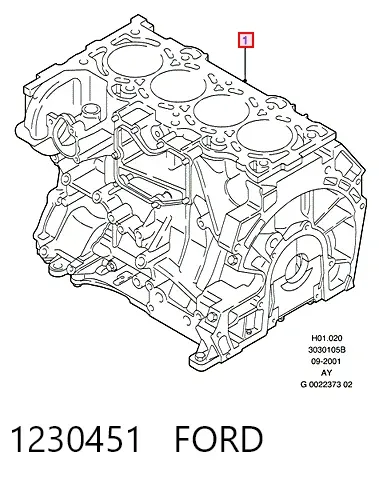 Блок циліндрів двигуна 1230451 Ford