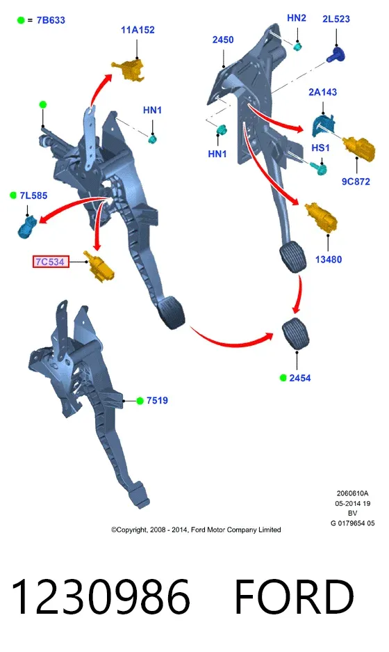 Датчик включення зчеплення 1230986 Ford