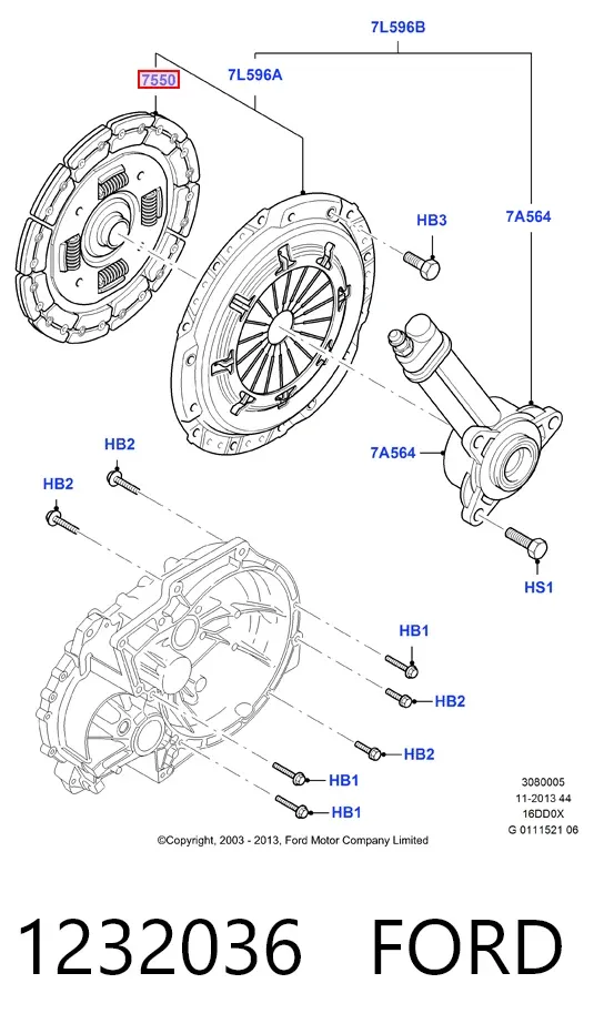Диск зчеплення 1232036 Ford