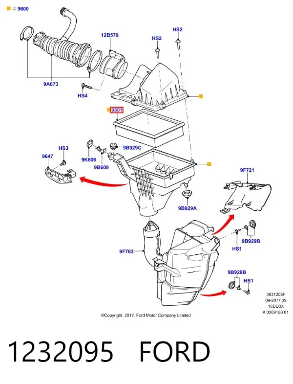 Повітряний фільтр 1232095 Ford