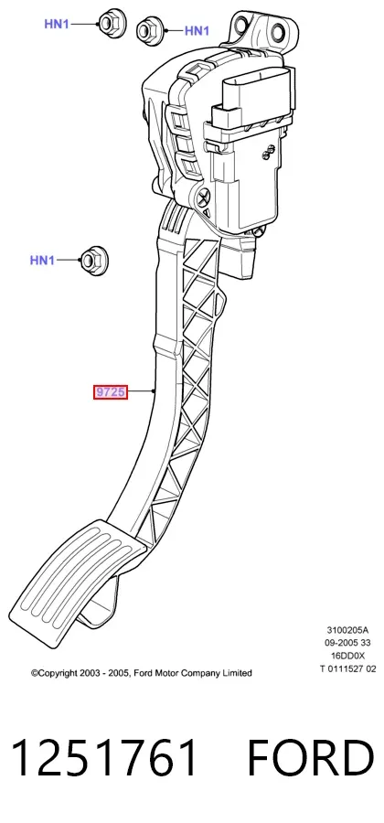 Педаль газу 1251761 Ford