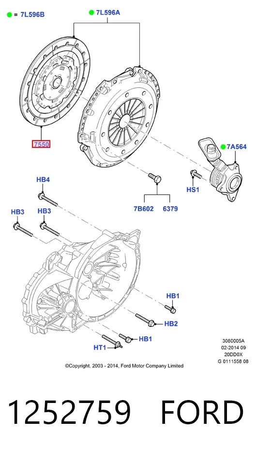 Диск зчеплення 1252759 Ford