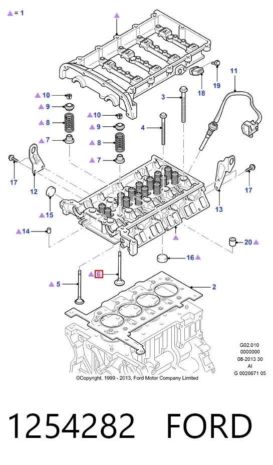 Клапан випускний 1254282 Ford