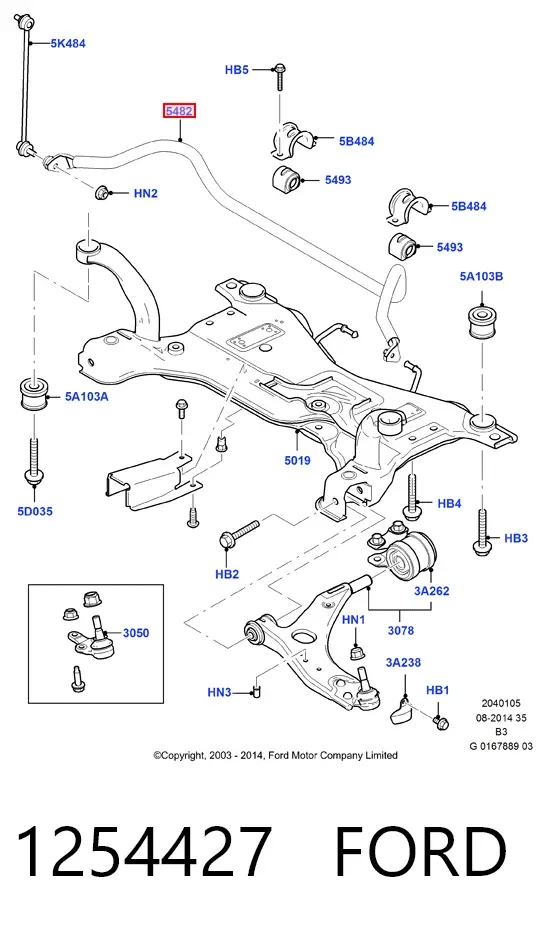 Передній стабілізатор Ford C-Max DM2