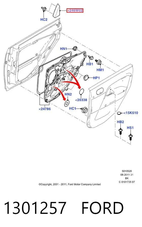 Лобове скло 1301257 Ford