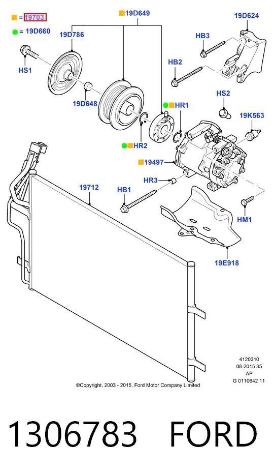 Компресор кондиціонера 1306783 Ford