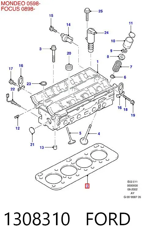 Прокладка ГБЦ 1308310 Ford