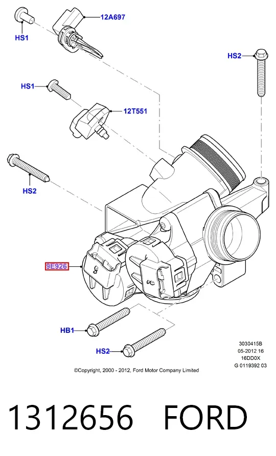 Дросільна заслінка 1312656 Ford