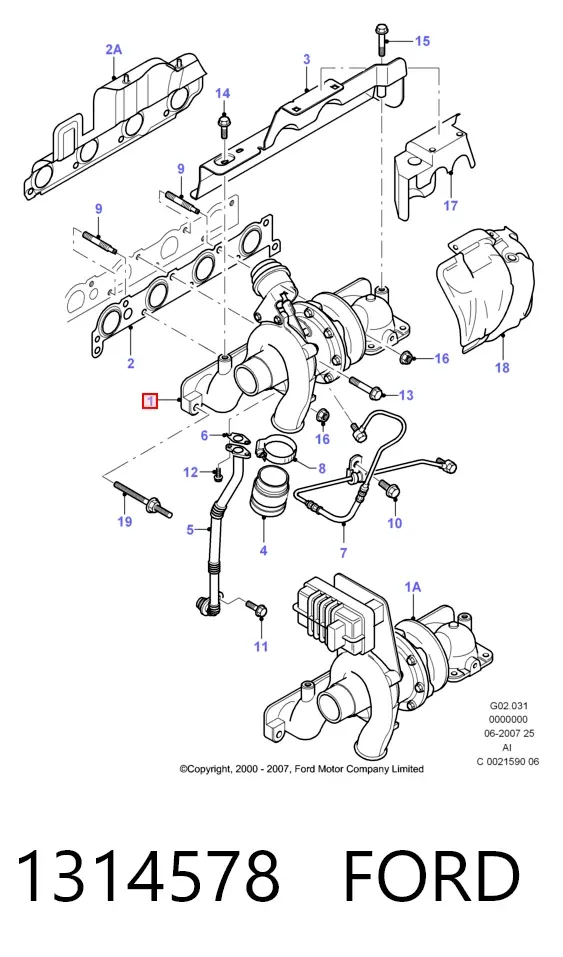 Турбіна 1314578 Ford