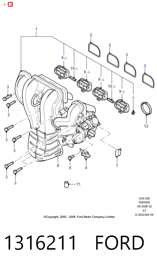 Впускний колектор 1316211 Ford