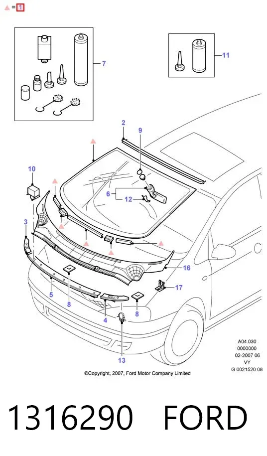 Лобове скло 1316290 Ford