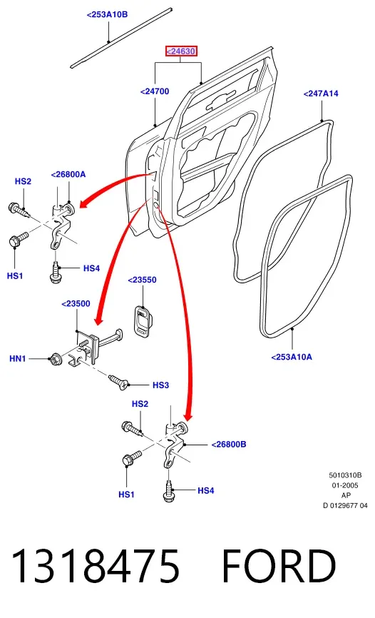 Двері задні, ліві Ford Focus II