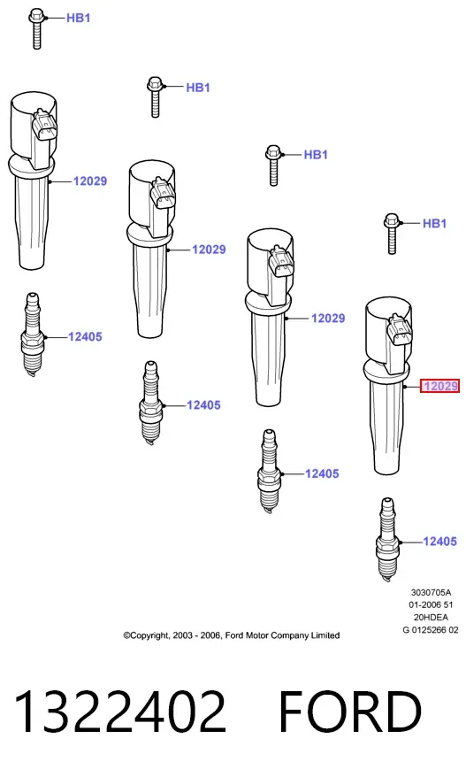 Котушка запалювання 1322402 Ford
