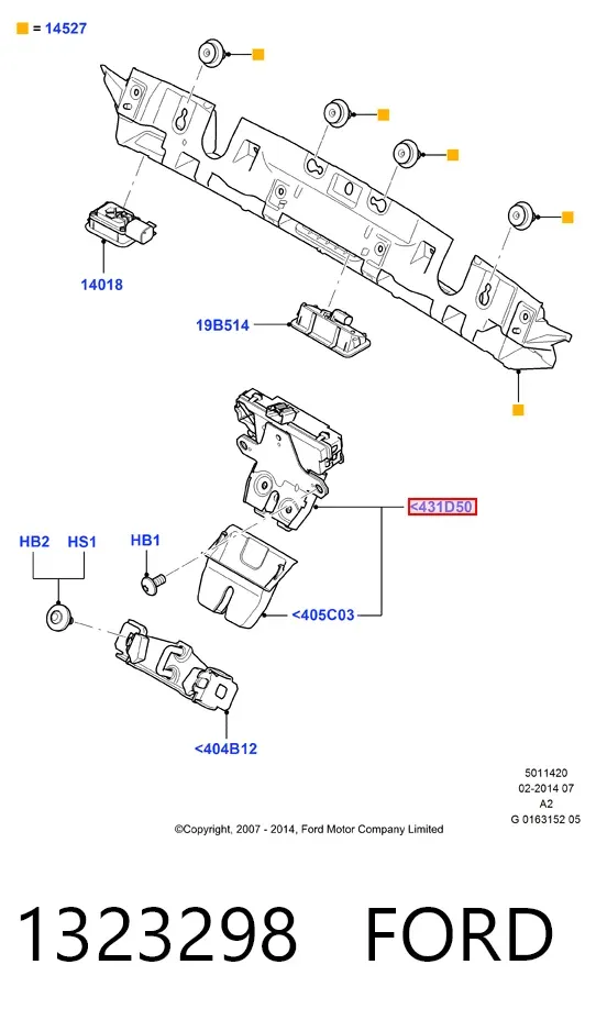 Замок багажника 1323298 Ford