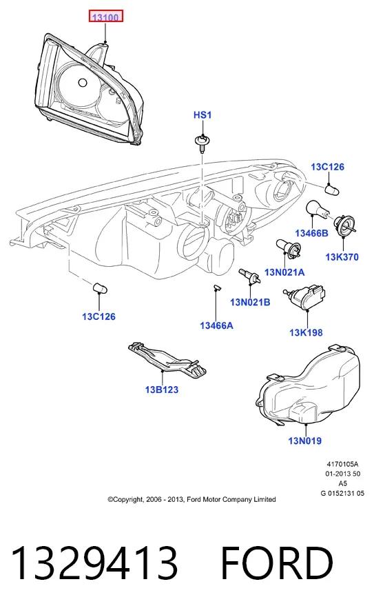 Фара ліва 1329413 Ford
