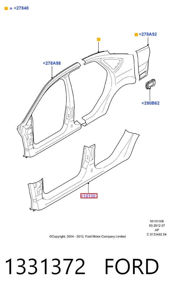 Поріг зовнішній правий 1331372 Ford