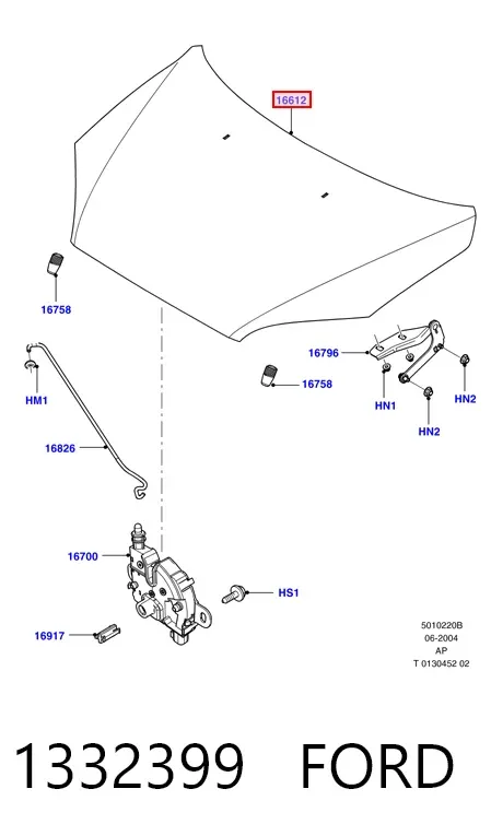 Капот 1332399 Ford