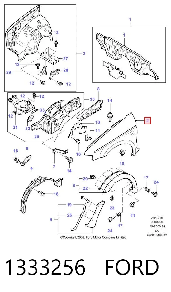 Крило переднє ліве 1333256 Ford