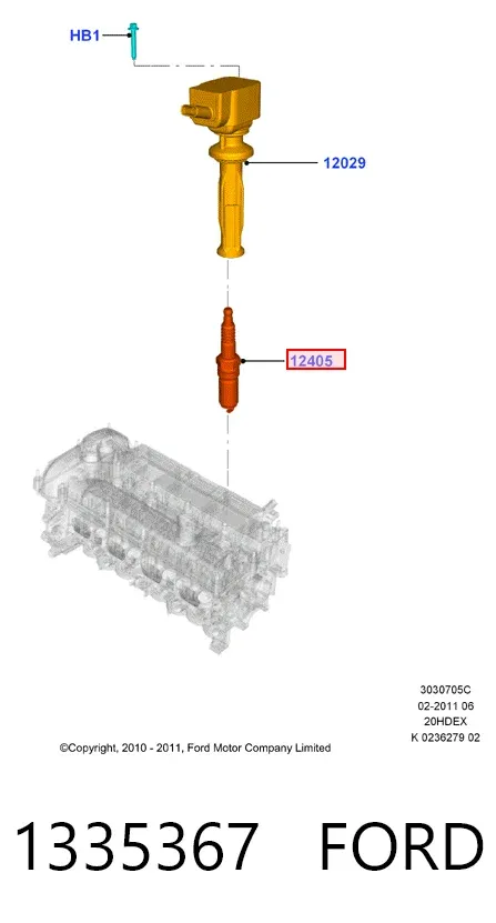 Свічки запалювання 1335367 Ford