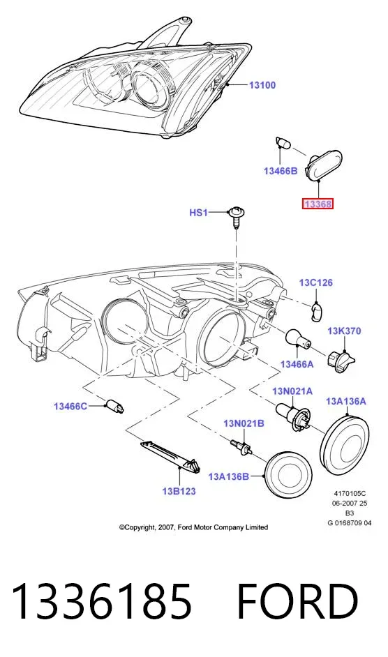 Повторювач повороту на крилі 1336185 Ford