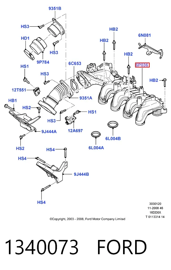 Впускний колектор 1340073 Ford