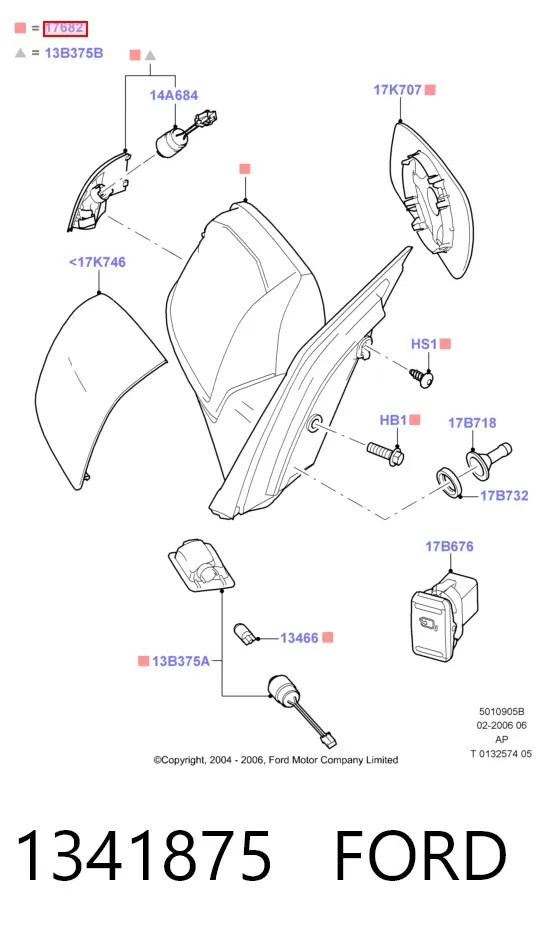 Ліве бокове дзеркало 1341875 Ford