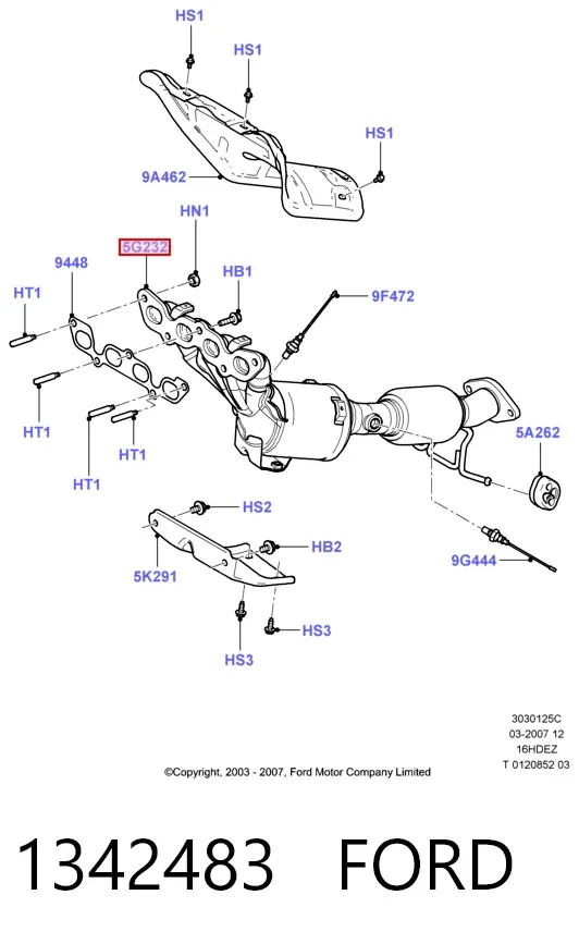 Каталізатор 1342483 Ford