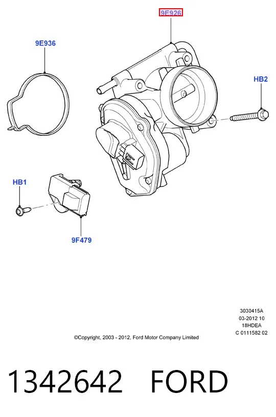 Дросільна заслінка 1342642 Ford