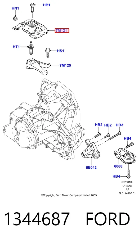 Подушка (опора) двигуна, ліва верхня 1344687 Ford