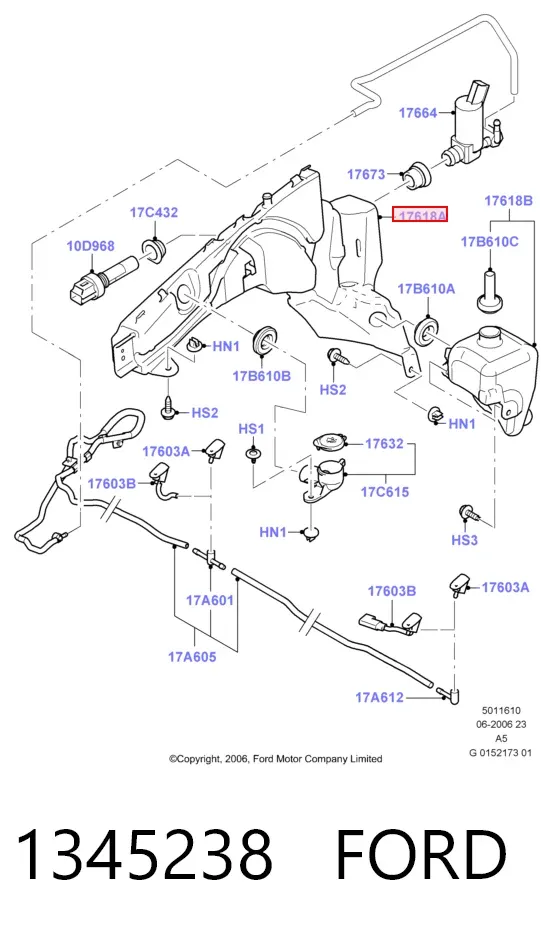 Бачок омивача 1345238 Ford