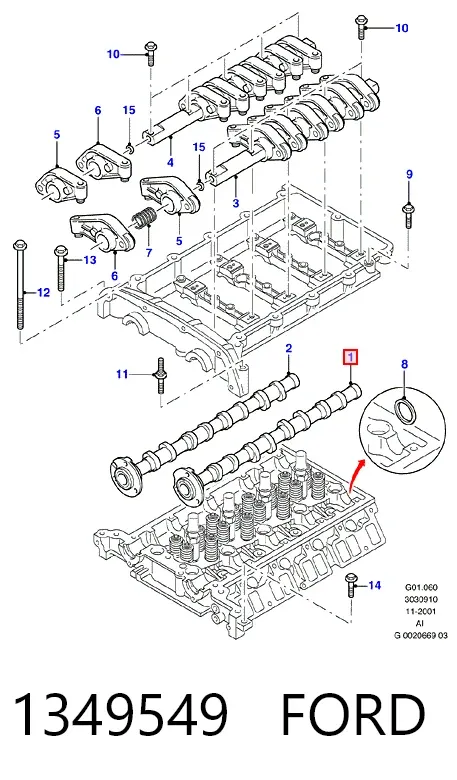Розподільний вал впускний 1349549 Ford