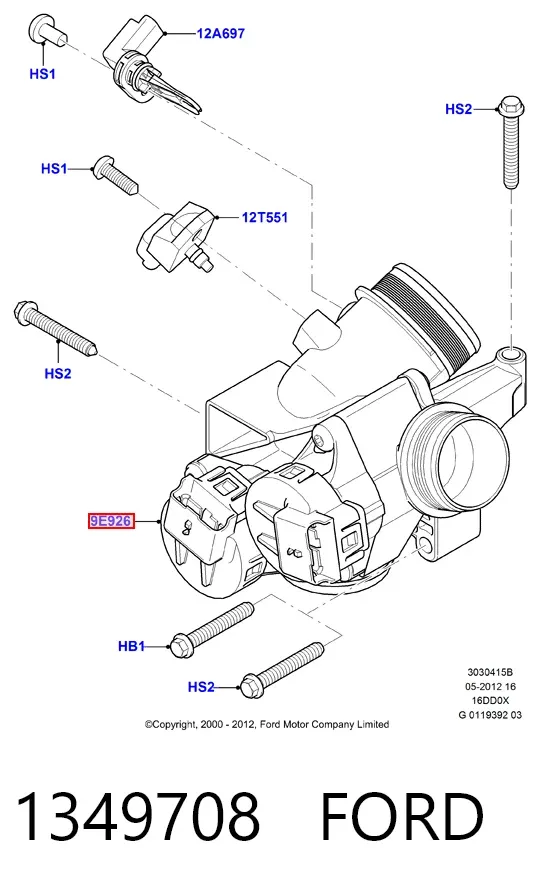 Дросільна заслінка 1349708 Ford