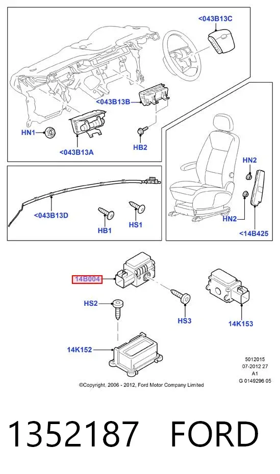 Датчик удару 1352187 Ford
