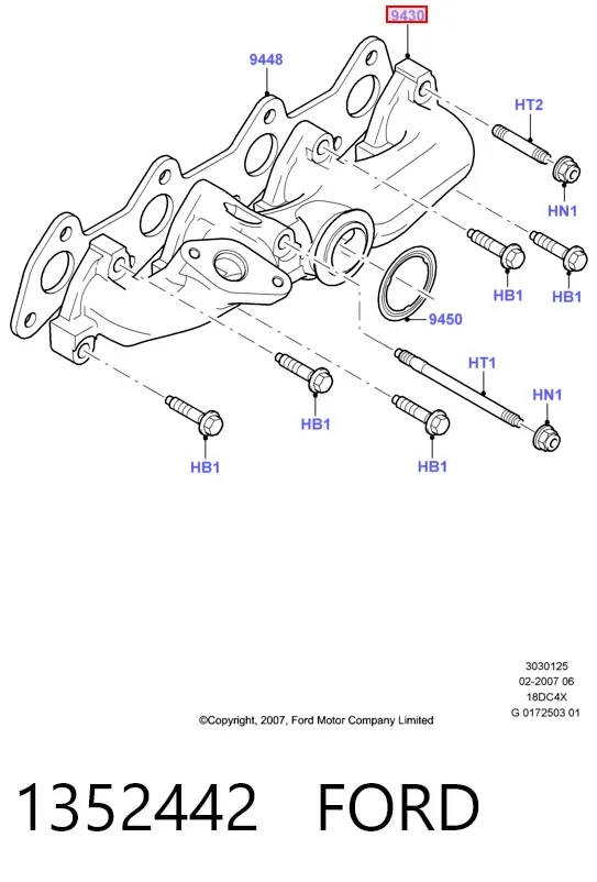 Випускний колектор Ford Connect TC7