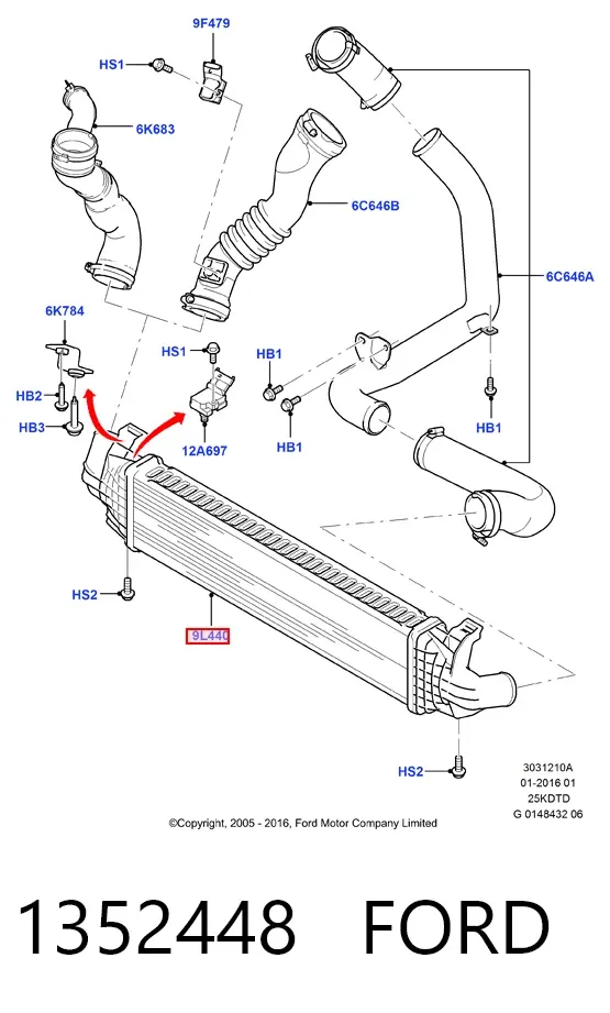 Інтеркулер 1352448 Ford