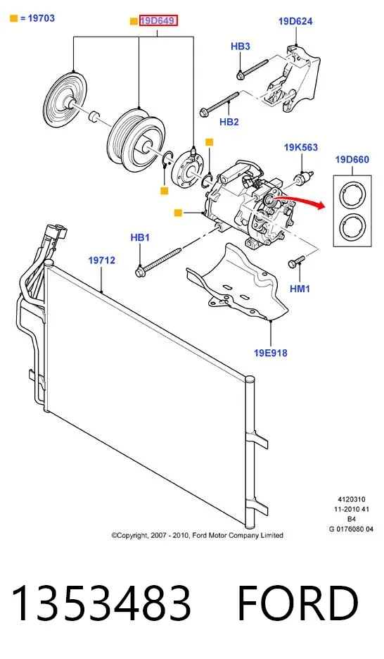 Компресор кондиціонера 1353483 Ford