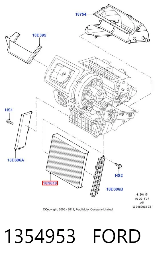 Фільтр салону 1354953 Ford