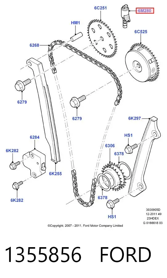 Клапан фазорегулятора 1355856 Ford