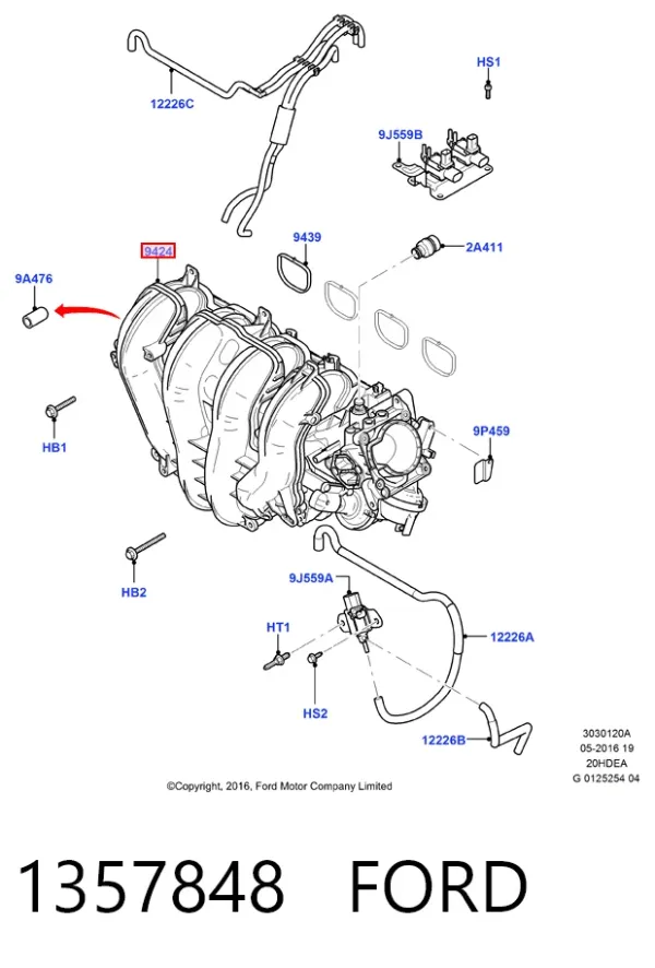 Впускний колектор 1357848 Ford