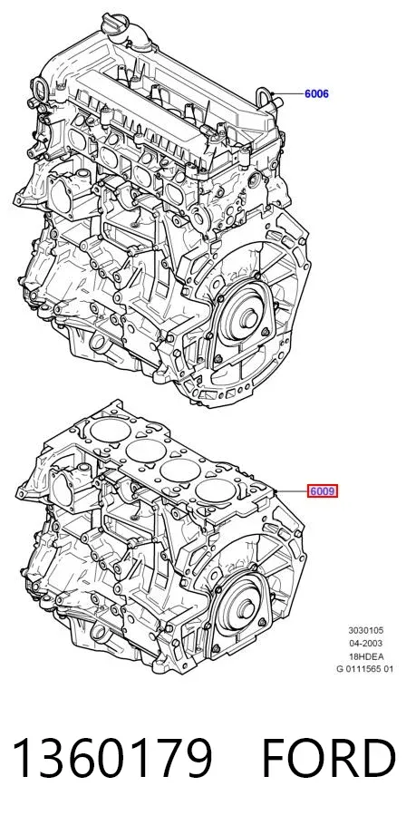 Блок циліндрів двигуна 1360179 Ford