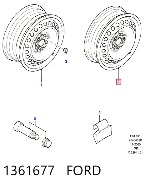 Докатка, аварійне запасне колесо 1361677 Ford