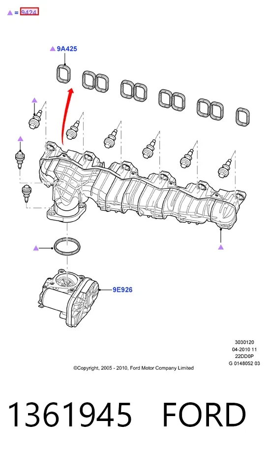 Впускний колектор 1361945 Ford