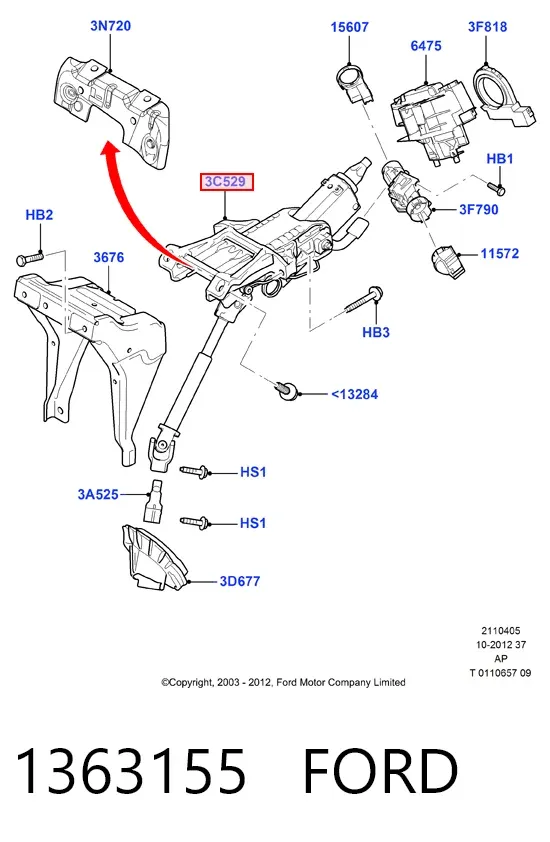 Рульова колонка Ford Focus II