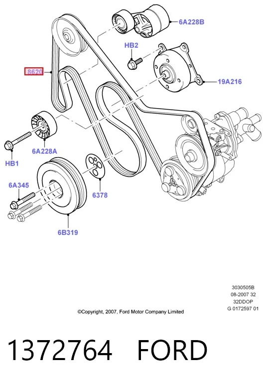 Ремінь генератора 1372764 Ford
